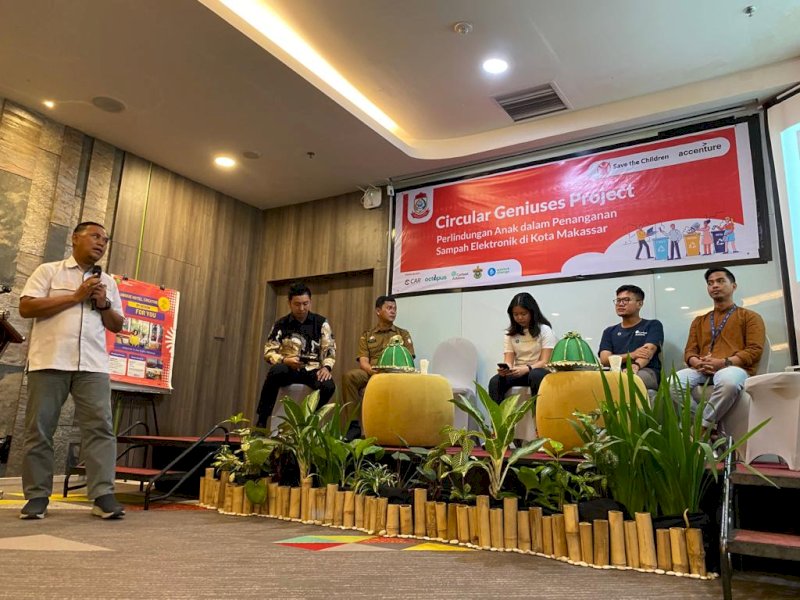 Save the Children Indonesia bersama Accenture meluncurkan program Sirkular Jenius di Makassar, Selasa (29/08/2023). @Jejakfakta/foto: STC Indonesia