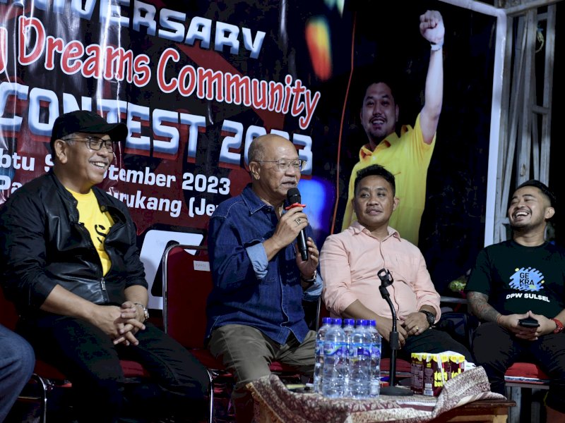Kandidat bakal calon gubernur Sulsel 2024, Dr Ilham Arief Sirajuddin (IAS) bersama Bupati Jeneponto dua periode, Andi Ikhsan Iskandar. @Jejakfakta/Reza Arifuddin