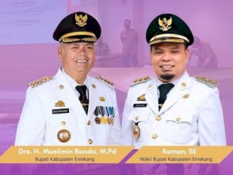 Bupati dan Wakil Bupati Enrekang, Muslimin Bando dan Asman. @Jejakfakta/dok. Pemkab. Enrekang