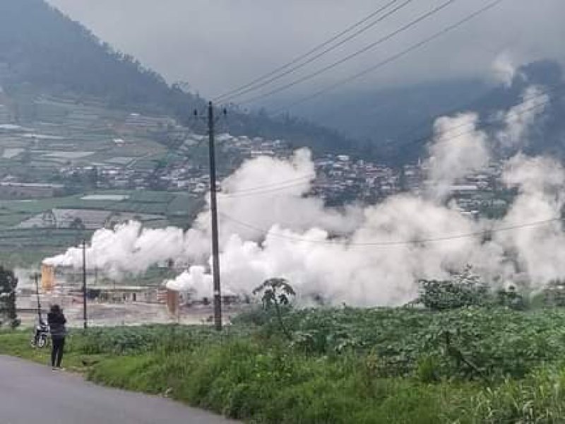 Proyek geothermal di Dieng Kecamatan Kejajar, Wonosobo, Jawa Tengah yang mengelilingi lahan produktif Petani. @Jejakfakta/dok. Istimewa