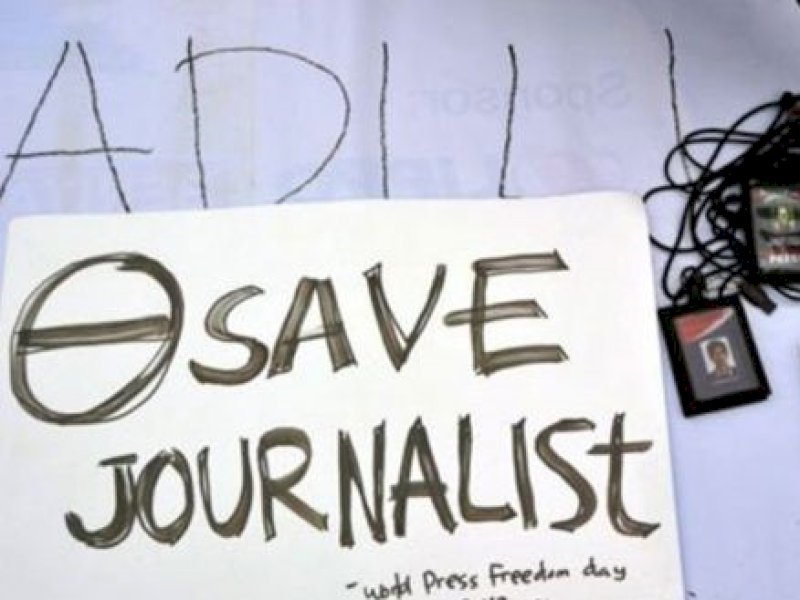 Ilustrasi tolak kekerasan jurnalis. @Jejakfakta/dok. Antara