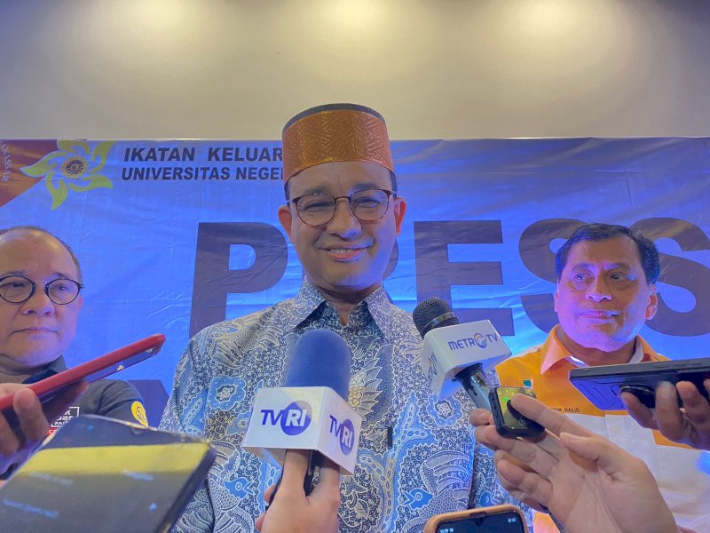 Calon Presiden (Capres) nomor urut 1, Anies Baswedan saat menghadiri kegiatan Ikatan Alumni Univeritas Negeri Makassar beberapa waktu lalu. @Jejakfakta/Atri