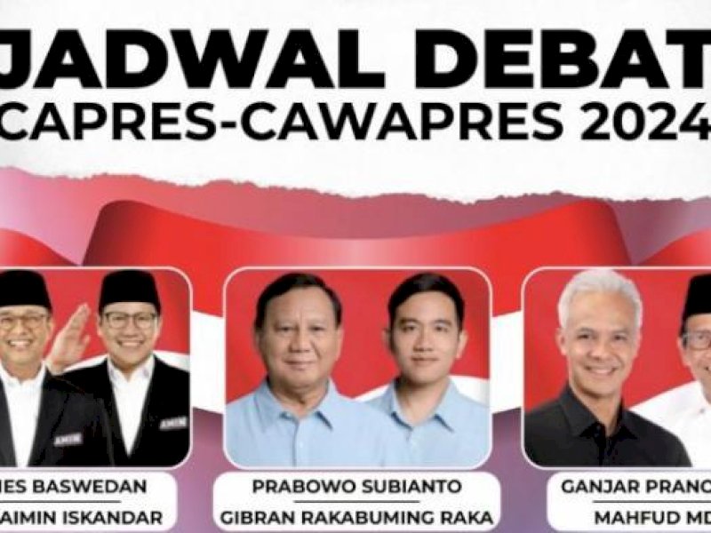 Komisi Pemilihan Umum (KPU) RI memutuskan untuk mengubah format Debat Capres/Cawapres pada Pemilihan Presiden (Pilpres) 2024, berbeda dengan Pilpres 2019. Debat Cawapres ditiadakan. @Jejakfakta/dok. ist