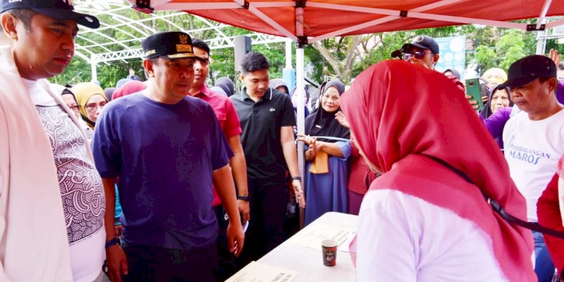 Pemprov Sulsel Gelar Pasar Murah di Alun-alun Bank Sulselbar Maros