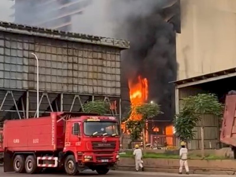 Ledakan pengelolaan nikel milik PT Indonesia Tsingshan Stainless Steel (ITSS) di kawasan PT Indonesia Morowali Industrial Park (IMIP) Morowali, Sulawesi Tengah (Sulteng). Minggu (24/12/2023). @Jejakfakta/Tangkapan Layar