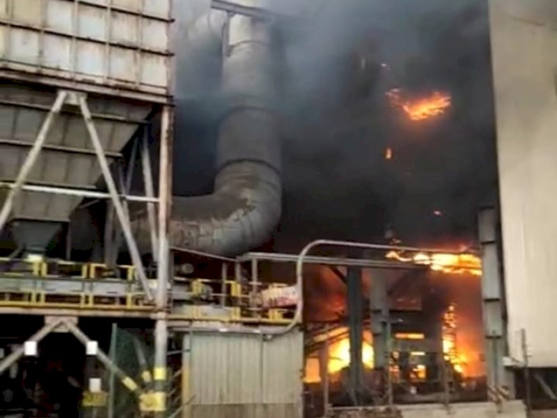 Ledakan pengelolaan nikel milik PT Indonesia Tsingshan Stainless Steel (ITSS) di kawasan PT Indonesia Morowali Industrial Park (IMIP) Morowali, Sulawesi Tengah (Sulteng). Minggu (24/12/2023). @Jejakfakta/Tangkapan Layar