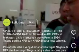 [Keliru] Video Klaim Kecurangan Pemilu 2024, Penemuan Gudang Kotak Suara Ganda di Makassar