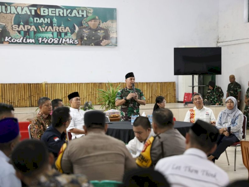 Dialog bersama masyarakat ciptakan pemilu damai di Makodim 1408/Makassar, Jl. Lanto Dg. Passewang, Jumat (12/01/2024). @Jejakfakta/dok. Humas Pemkot Makassar