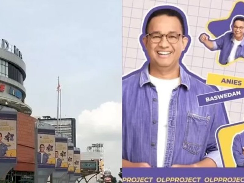 Take down Videotron Anies di Grand Metropolitan Bekasi dan Jakarta (X @olpproject) - @Jejakfakta/Tangkapan Layar