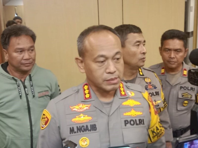 Kepolisian Resort Kota Besar (Polrestabes) Makassar  Kombes Pol Mokhamad Ngajib memberikan keterangan kepada wartawan usai menghadiri kegiatan KPU di Hotel Claro, Rabu (31/1/2024). @Jejakfakta/Samsir