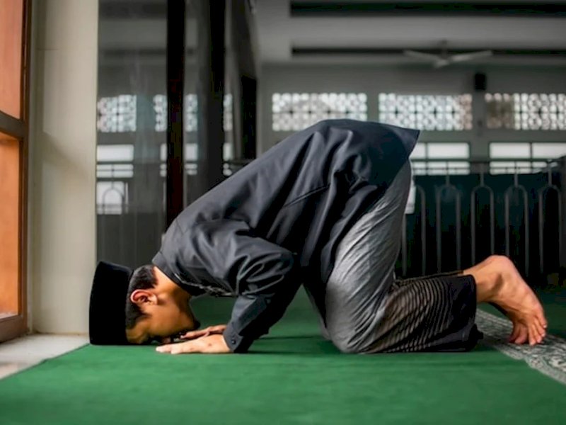 Posisi sujud yang benar dalam salat.