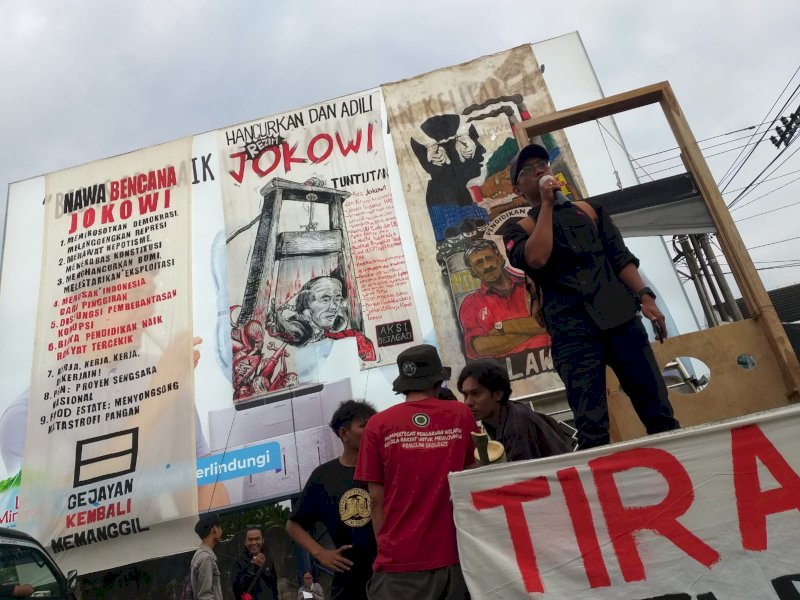 Aksi Gejayan Memanggil pada hari Senin (12/2/2024). @Jejakfakta/dok. AJI Jogja