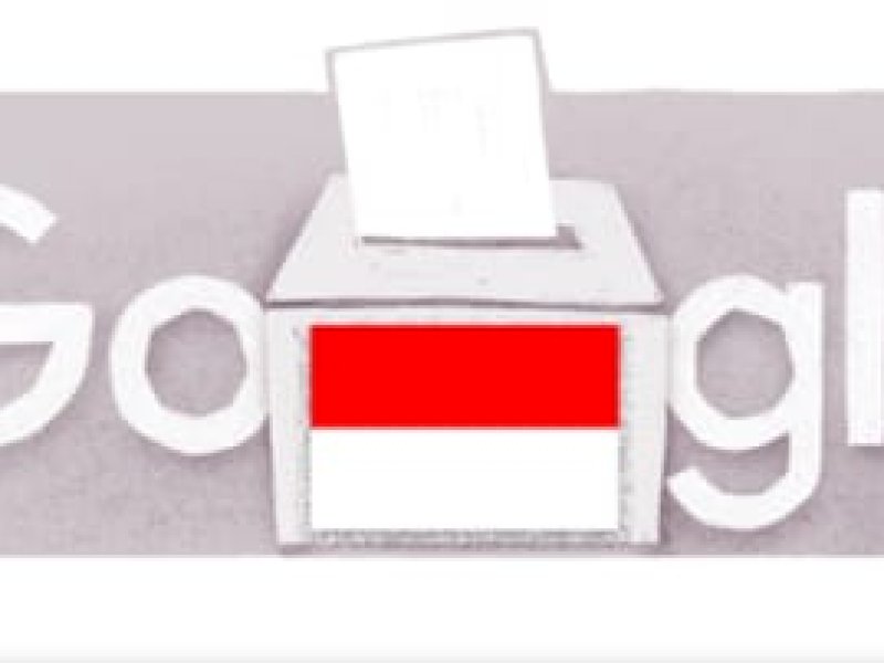 Tampilan Google doodle hari ini, Rabu 14 Februari 2024. Hari pemungutan suara Pemilu Serentak Indonesia 2024.