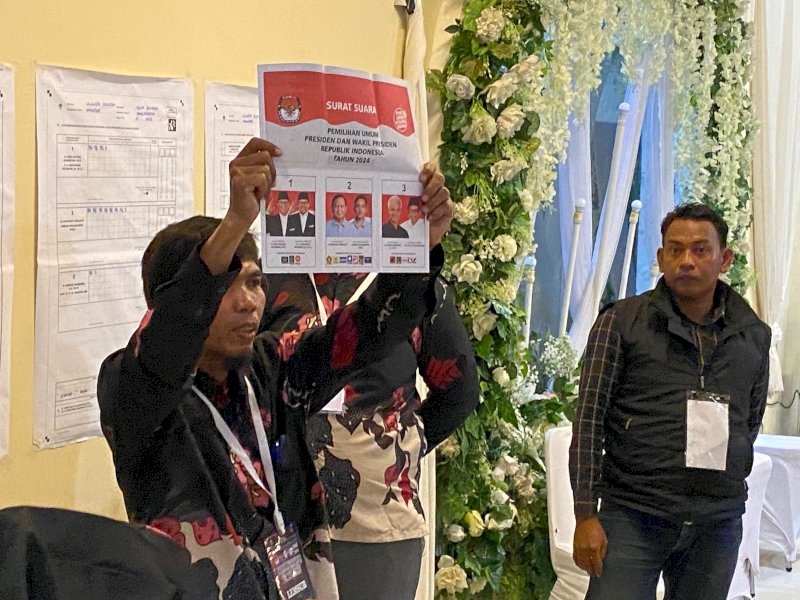 Ilustrasi perhitungan suara pemilu 2024 di Makassar. @Jejakfakta/Atri