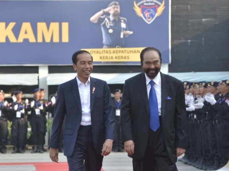 Presiden Joko Widodo (Jokowi) dan Ketua Umum Partai NasDem Surya Paloh. (Foto: MI/M Irfan)
