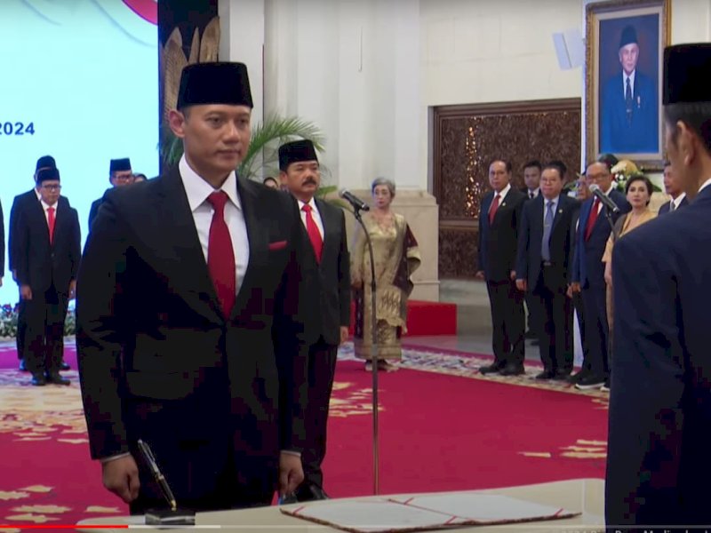 Agus Harimurti Yudhoyono Resmi Dilantik jadi Menteri ATR/BPN. Foto: Ist