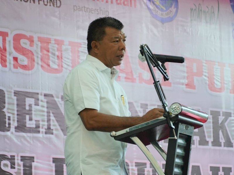 Bupati Bulukumba, Andi Muchtar Ali Yusuf saat membuka kegiatan konsultasi publik penyusunan dokumen Rencana Aksi Daerah Adaptasi Perubahan Iklim (RAD-API) Bulukumba di Ballroom Hotel Bulukumba, Kamis (22/2/2024). @Jejakfakta/dok. Humas Pemkab Bulukumba