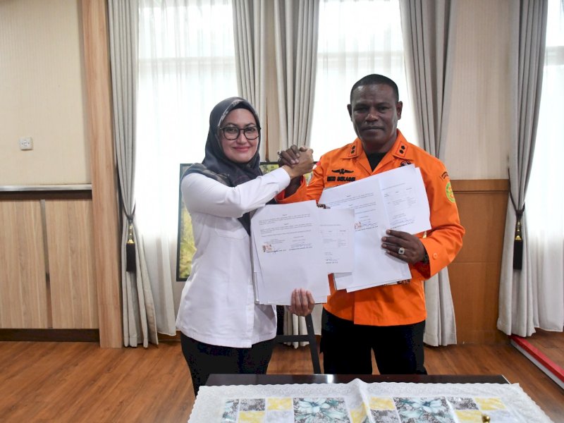 Serah terima hibah sebidang tanah  dari Pemerintah Kabupaten Luwu Utara untuk Badan Nasional Pencarian dan Pertolongan (BASARNAS) Sulawesi Selatan, Kamis (22/2/2024). @Jejakfakta/dok. Pemkab Lutra 