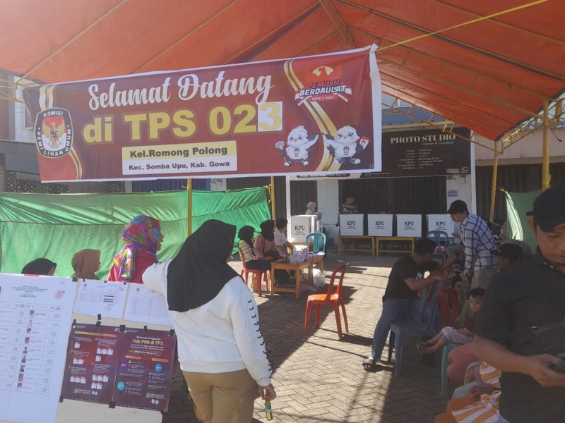 Proses Pemungutan Suara Ulang (PSU) di TPS 02 Kelurahan Romangpolong, Kecamatan Somba Opu, Kabupaten Gowa, Sulsel, Sabtu (24/2/2024). @Jejakfakta/Samsir