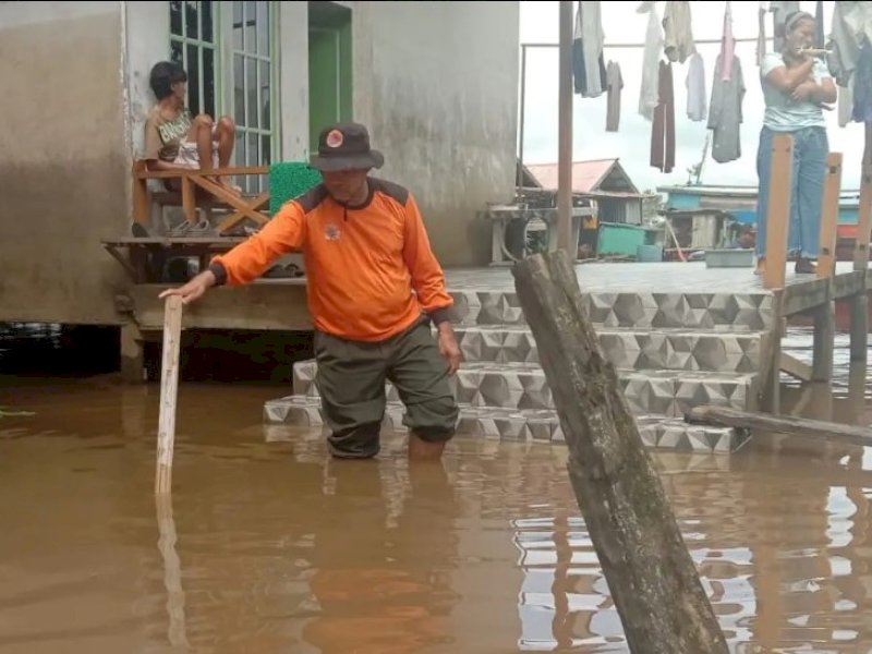 Kondisi wilayah yang terdampak banjir di Kabupaten Sintang, Kalimantan Barat, Sabtu (24/2/2024) (Foto: BPBD Kabupaten Sintang)