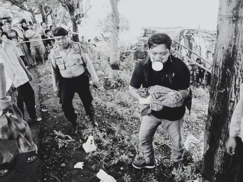  Jasad bayi ditemukan meninggal dunia di pinggir sungai Jene'berang di Kabupaten Gowa, Minggu (3/3/2024). @Jejakfakta/dok. Polres Gowa