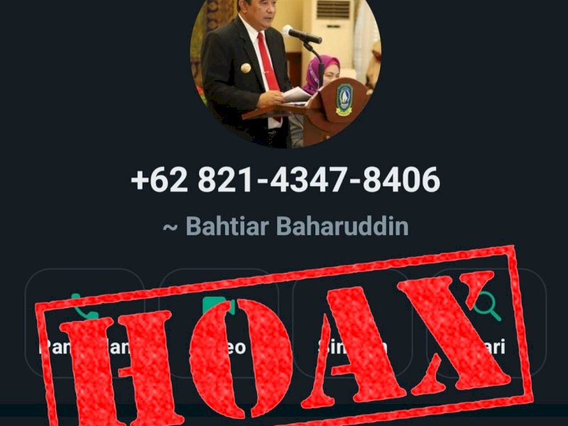 Nama Penjabat (Pj) Gubernur Sulsel, Bahtiar Baharuddin, dicatut oleh oknum tidak bertanggungjawab. @Jejakfakta/dok. Pemprov Sulsel