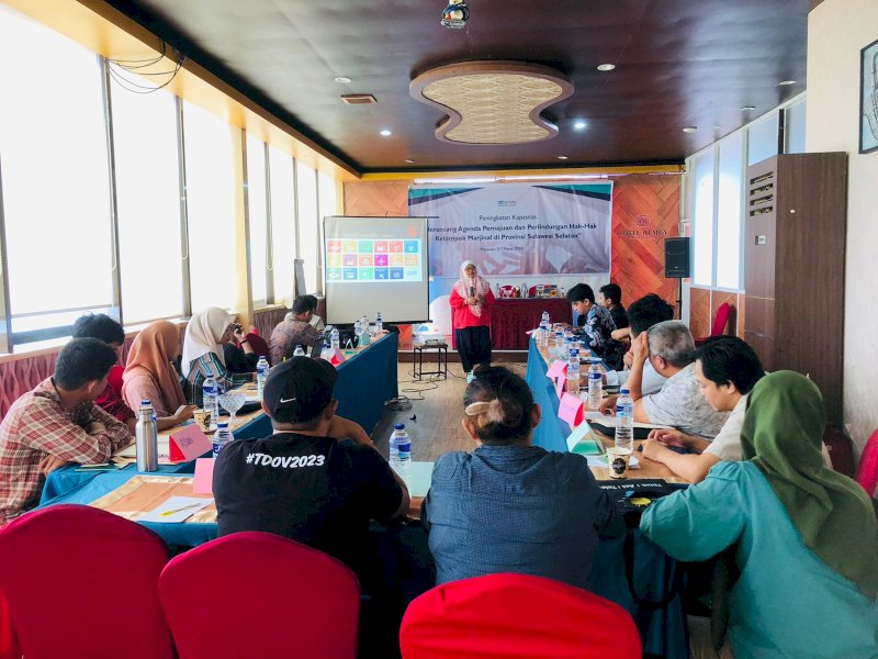 Pendidikan peningkatan kapasitas kelompok masayarakta sipil dengan mengangkat tema "Merancang Agenda Pemajuan dan Perlindungan Hak-Hak Kelompok Marjinal di Provinsi Sulawesi Selatan" yang digelar Setara Institute di Kota Makassar, 5-7 Maret 2024. @Jejakfakta/dok. Ist.