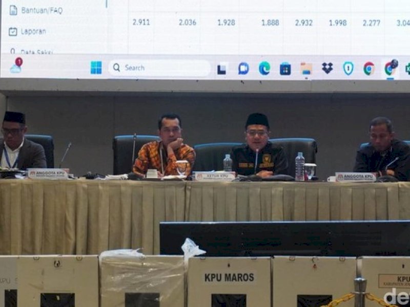 Rapat pleno terbuka KPU Sulsel di Makassar. @Jejakfakta/Atri