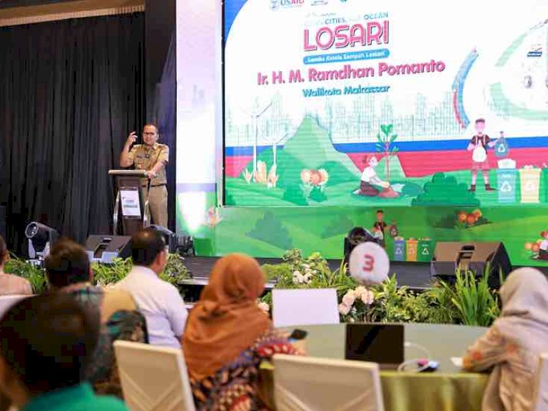 Wali Kota Makassar Moh Ramdhan Pomanto berkomitmen membawa Makassar menjadi kota Low Carbon City pada acara USAID Clean Cities Blue Ocean (CCBO) di Makassar, Selasa, (19/03/2024). @Jejakfakta/dok. Humas Pemkot Makassar
