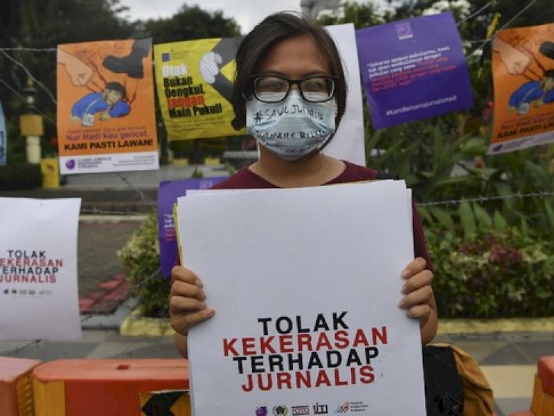 Ilustrasi. Aksi Tolak kekerasan terhadap jurnalis.