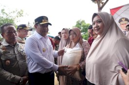 Pj Gubernur Sulsel Kunjungi Lokasi Banjir di Suli, Beri Bantuan Sembako ke Warga Terdampak