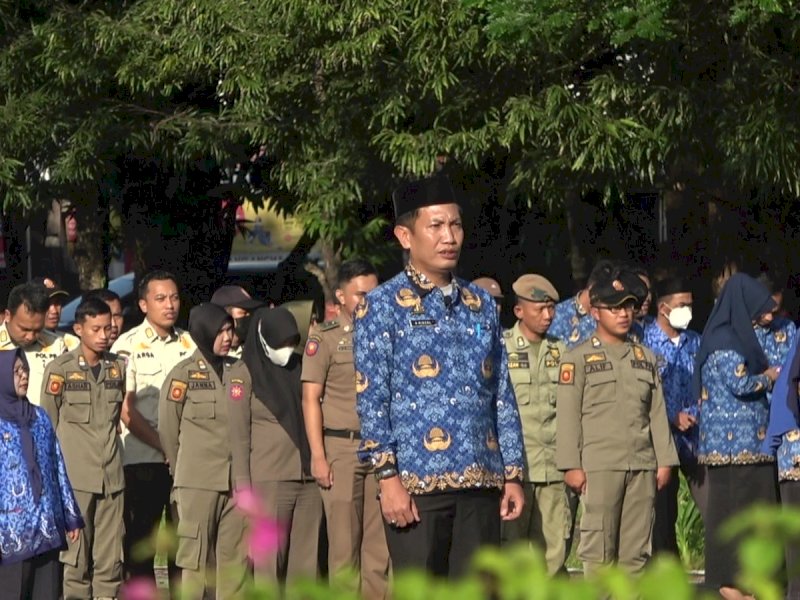 Suasana Upacara Hari Kesadaran Nasional di lapangan upacara Setda Pangkep, Rabu (17/4/2024). @Jejakfakta/dok. Humas Pemkab Pangkep