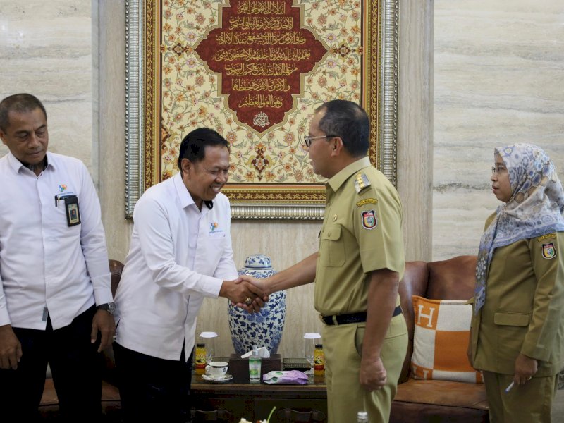 Wali Kota Makassar Moh Ramdhan Pomanto menerima audiensi bersama BPS Makassar, di Amirullah, Selasa (23/4/2024). @Jejakfakta/dok. Humas Pemkot Makassar