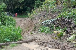 Longsor di Desa Pinang Enrekang, Akses Jalan Poros Enrekang-Toraja Lumpuh Total