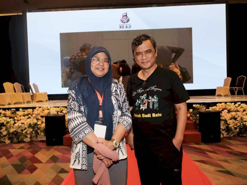 Nany Afrida dan Bayu Wardhana terpilih sebagai Ketua Umum dan Sekretaris Jenderal Aliansi Jurnalis Independen (AJI) periode 2024-2027 melalui Pemilu AJI 2024 di Kongres XII AJI di Palembang pada 3-5 Mei 2024. @Jejakfakta/dok. AJI