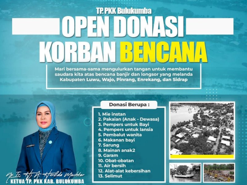 Tim Penggerak PKK bersama Pemerintah Kabupaten Bulukumba melakukan open donasi korban bencana di Sulsel. @Jejakfakta/dok. Humas Pemkab Bulukumba