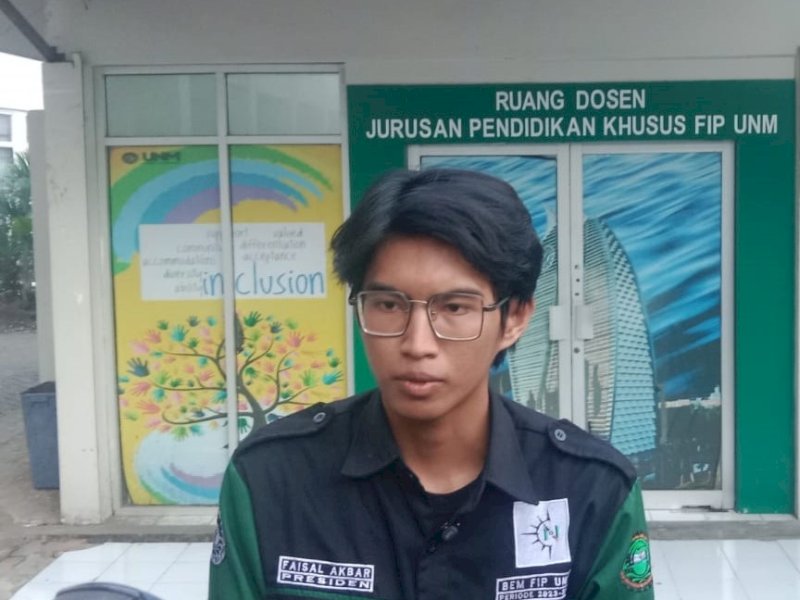 Presiden BEM Fakultas Ilmu Pendidikan (FIP) UNM, Faisal Akbar. @Jejakfakta/Samsir