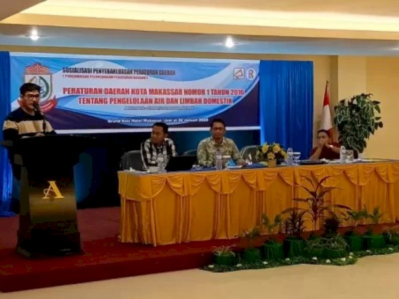 Adi Rasyid Ali atau ARA saat sosialisasi penyebarluasan Peraturan Daerah Nomor 1 Tahun 2016 tentang Pengelolaan Air Limbah Domestik, di Hotel Grand Asia, Jumat (26/1/2024).