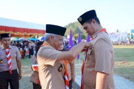 Apel Besar Harlah ke-63 Pramuka, Bupati MYL Terima Penghargaan Pancawarsa