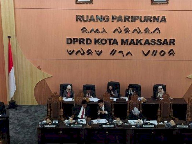 Suasana rapat paripurna DPRD Makassar di Ruang Rapat Paripurna Lt 3 Kantor DPRD Jl Ap. Pettarani, Rabu (30/4/2024). (SITI AMINAH/TRIBUN TIMUR)