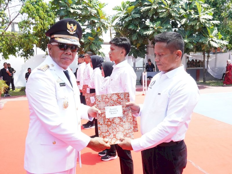 Seremoni pemberian remisi terhadap napi yang berlangsung di Lapas Kelas IIa Bulukumba itu dihadiri oleh Bupati Bulukumba, Muchtar Ali Yusuf., Sabtu (17/8/2024). @Jejakfakta/dok. Humas Pemkab Bulukumba