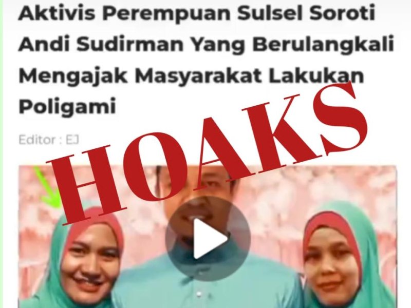 Redaksi Jejakfakta.com menyesalkan beredarnya video fake yang memakai logo dan tampilan laman Jejakfakta.com untuk menjelek-jeleklan bakal kontestan Pilgub Sulsel 2024, Andi Sudirman Sulaiman (ASS).
