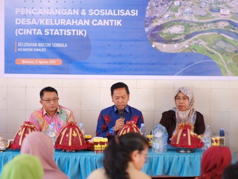Pemerintah Kota (Pemkot) bersama Badan Pusat Statistik (BPS) Kota Makassar, Sabtu (31/8/2024), mencanangkan Kelurahan Maccini Sombala sebagai pilot project program Cantik, di Aula Amalia, Samping Kantor Lurah Maccini Sombala.