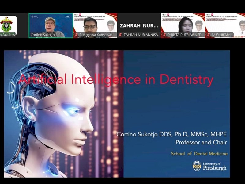 Fakultas Kedokteran Gigi (FKG) Universitas Hasanuddin (Unhas) kembali mengadakan kuliah tamu secara daring, Selasa (3/9/2024). Kali ini menghadirkan Prof. Cortino Sukotjo, ahli kecerdasan buatan (artificial intelligence, AI) dari University of Pittsburgh Amerika Serikat.