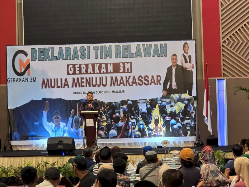 Komunitas masyarakat Toraja yang tergabung dalam tim relawan gerakan 3M (Mulia Menuju Makassar) 2024, deklarasi di Hotel Claro Makassar, Sabtu (21/9/2024) malam. @Jejakfakta/dok. Istimewa