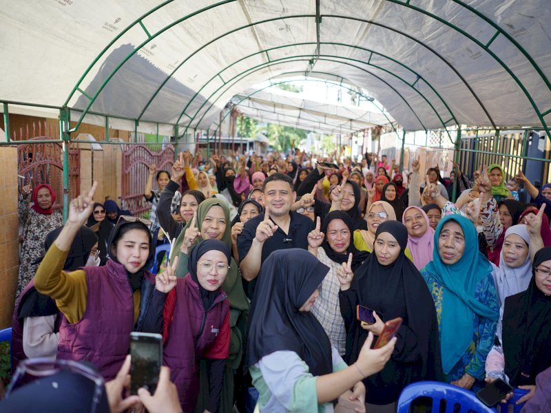 Calon wali Kota Makassar, Munafri Arifuddin  saat kampanye tatap muka di Jl. Tator Raya RT03/RW02, Kecamatan Biringkanayya, Kelurahan Laikang, Rabu (9/10/2024). @Jejakfakta/dok. Istimewa