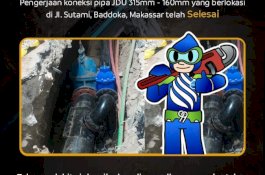 Pengerjaan Pipa JDU PDAM di Tol Sutami Baddoka Tuntas