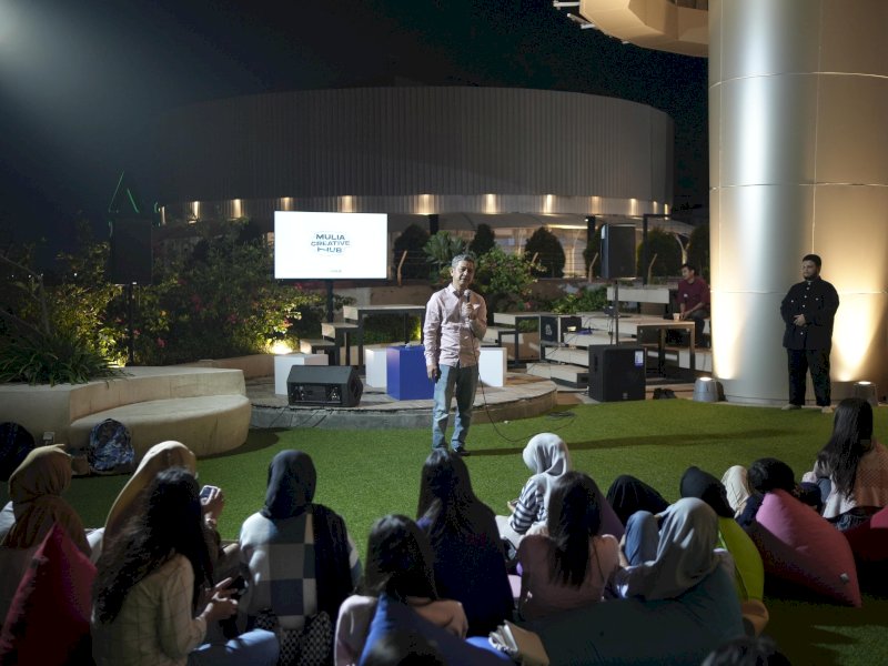 Koordinator juru bicara Mulia, Andi Januar Jaury Dharwis, Dalam kegiatan Gen Mulia Keliling Kota 0.1 yang digelar di Nipah Park, Kamis (17/10/2024). @Jejakfakta/Istimewa