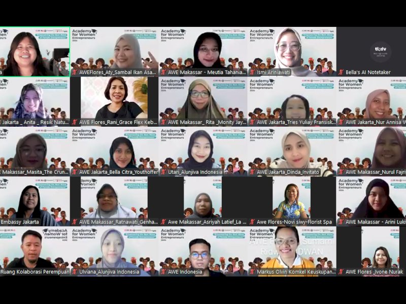 Peserta Program pelatihan kewirausahaan Academy for Women Entrepreneurs (AWE) mengikuti beberapa tahapan pembelajaran meliputi seperti pembelajaran online. @Jejakfakta/dok. Istimewa