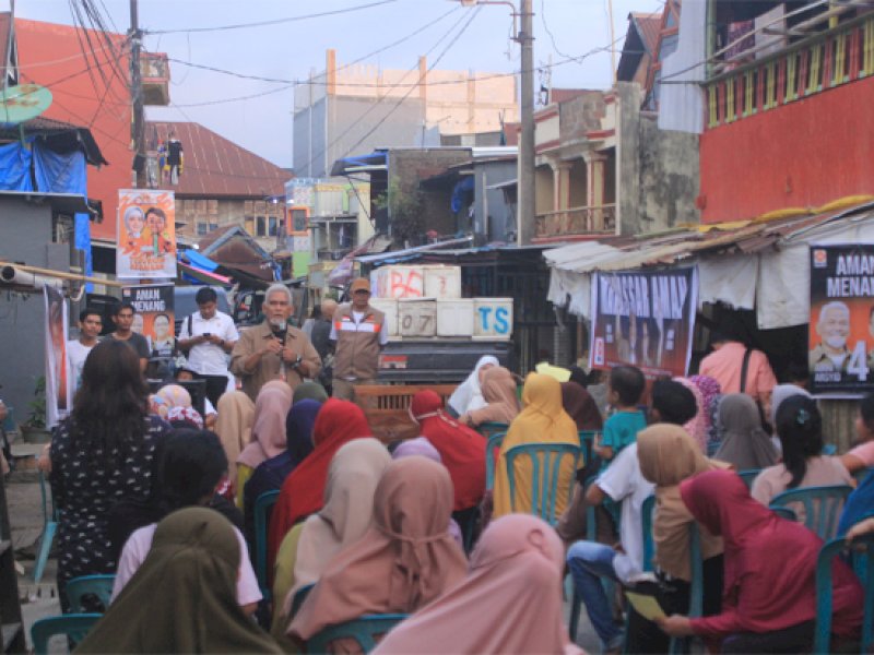 Calon Wali Kota Makassar nomor urut empat, Amri Arsyid saat melakukan kampanye Pilkada Makassar 2024. @Jejakfakta/Istimewa 